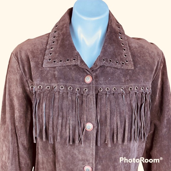 Vintage East West Style Excelled Collection Fringe Leather Hippy Jacket 
Size XL - Picture 3 of 7